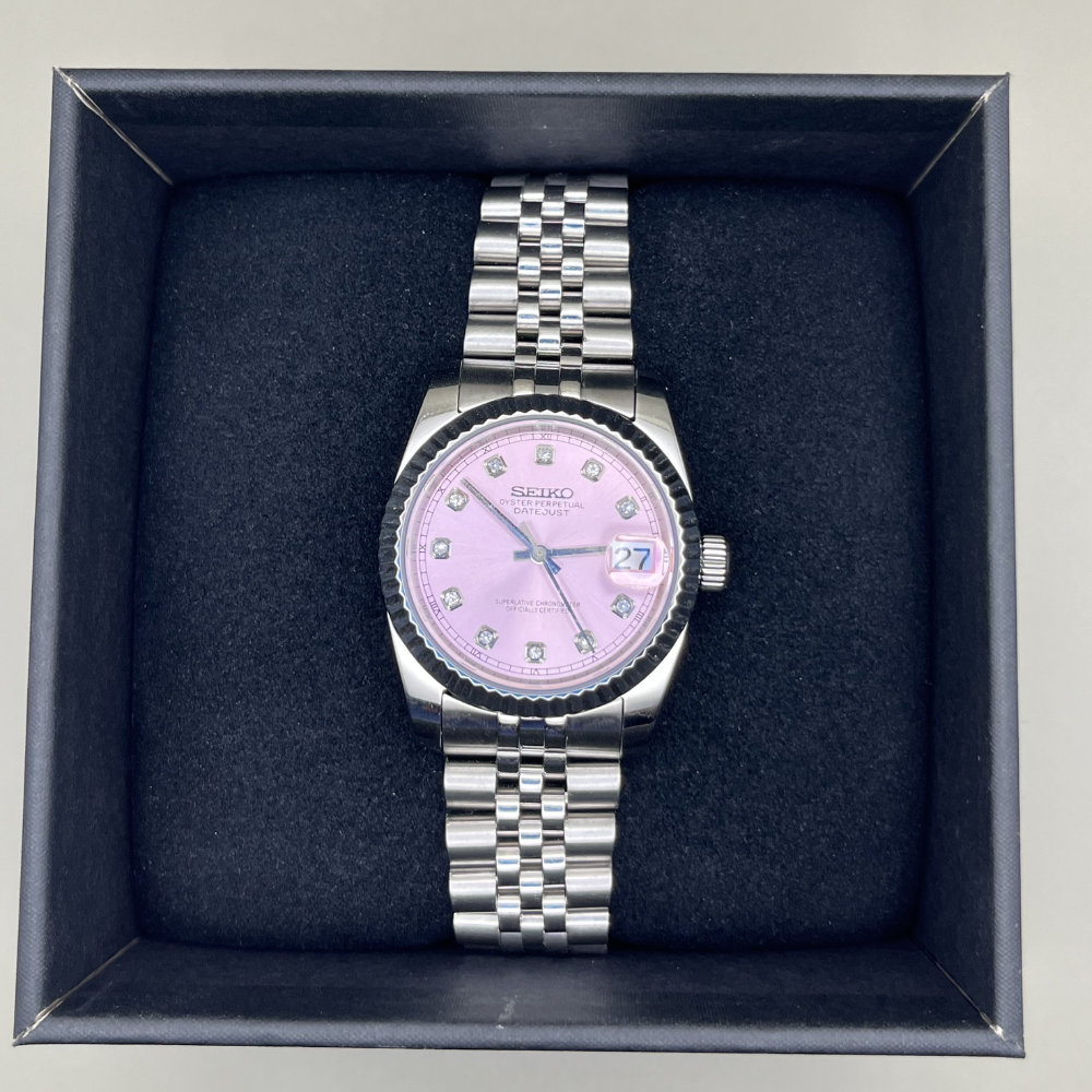 DateJust seiko mod Pink Royal
