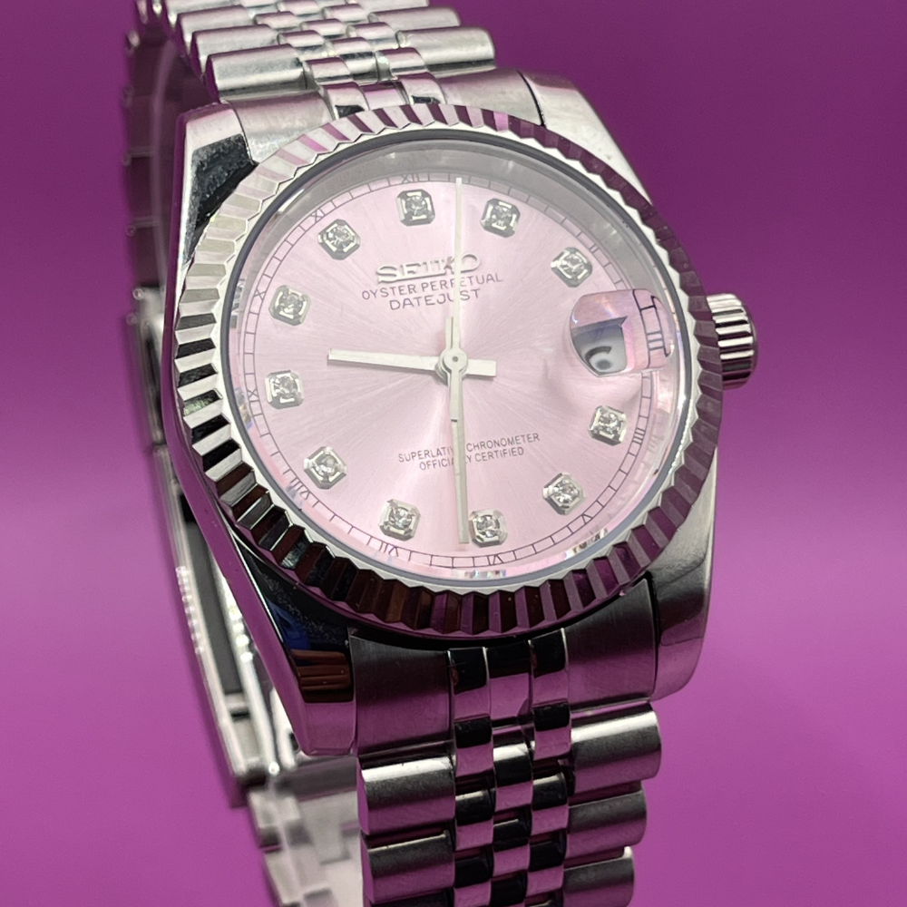 DateJust seiko mod Pink Royal